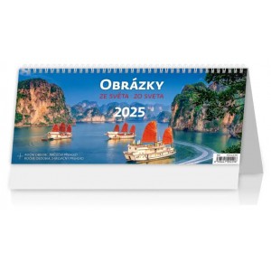 Stolový kalendár stĺpcový - Obrázky zo sveta 2025